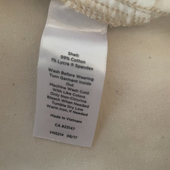 Talbots Flawless Slim Ankle Jeans with Fringe‎ Cuff in Natural, Size 14 - Picture 8 of 9